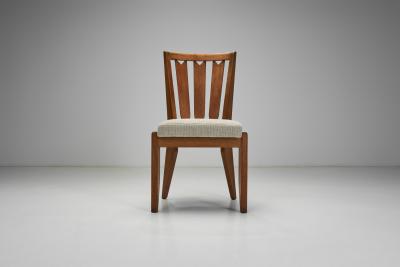  Votre Maison Set of Six Oak Dining Chairs by Guillerme et Chambron France 20th Century