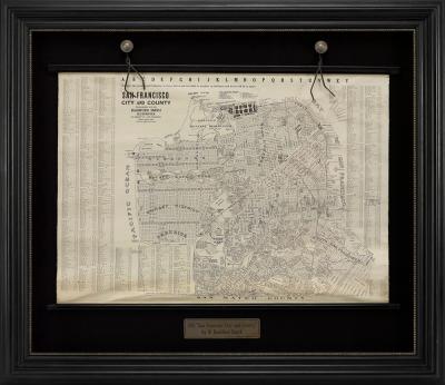  W BASHFORD SMITH 1915 SAN FRANCISCO CITY AND COUNTY HANGING MAP BY W BASHFORD SMITH