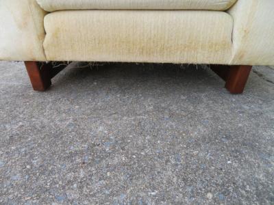  W J Sloane Unusual Milo Baughman Style Tufted Cube Lounge Chair with Matching Ottoman