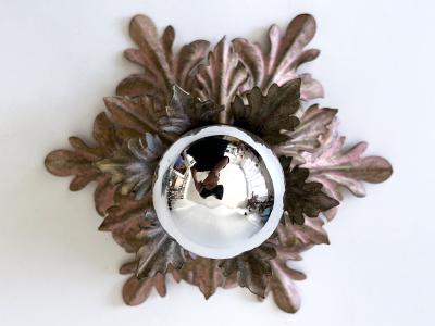  W M ller Set of Two Mid Century Floral Flush Mounts or Sconces by W M ller Germany 1970s