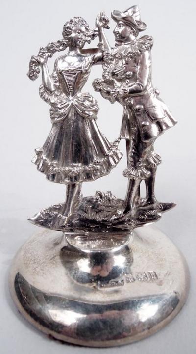  WG Keight English Edwardian Rococo Commedia dell Arte Place Card Holders 1907
