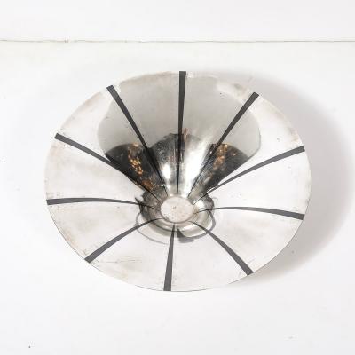  WMF Ikora Art Deco WMF Ikora Textural Silver Plated Bowl W Jet Black Linear Detailing