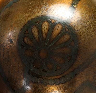  WMF Ikora German Art Deco Ikora Metal Vase by WMF with Floral Motif circa 1930