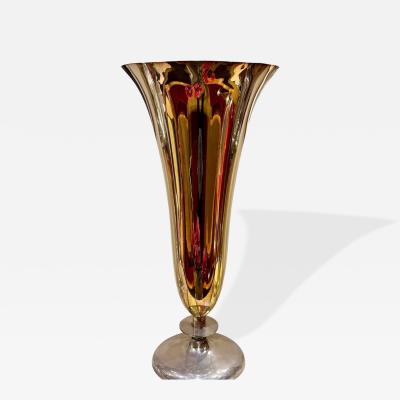  WMF Ikora Large Ikora Vase by WMF Germany Two Tone Silver and Copper Finish