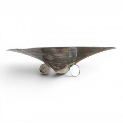 WMF Ikora WMF Ikora sculptural Bauhaus bowl silver plated brass by Paul Haustein 1920
