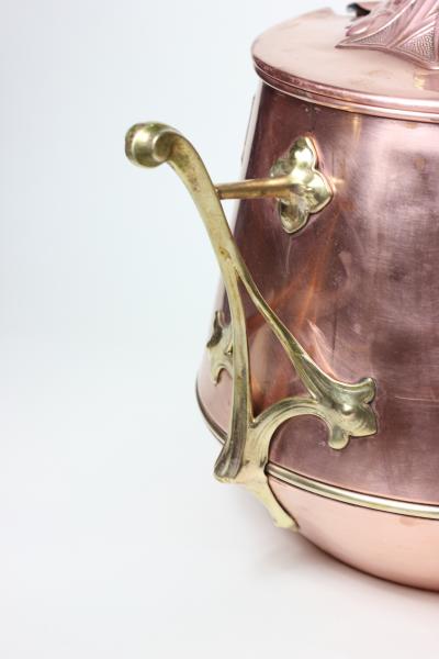 WMF W rttembergische Metallwarenfabrik W M F Art Nouveau Copper and Brass Cashepot or Punch Bowl by WMF Germany 1900