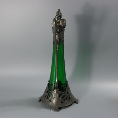  WMF W rttembergische Metallwarenfabrik W M F Art Nouveau WMF Claret Jug with Green Glass Liner