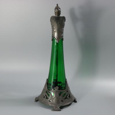  WMF W rttembergische Metallwarenfabrik W M F Art Nouveau WMF Claret Jug with Green Glass Liner