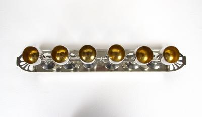  WMF W rttembergische Metallwarenfabrik W M F Set of 6 Art Nouveau Goblets by WMF Gilt Liquor Set Germany circa 1910