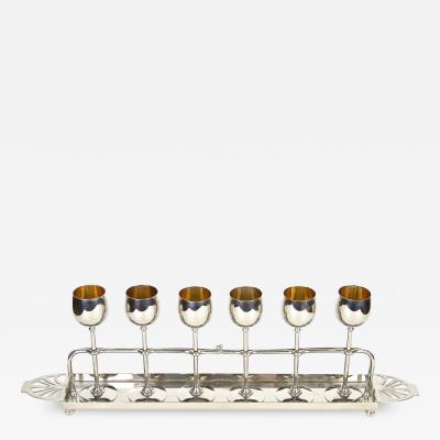  WMF W rttembergische Metallwarenfabrik W M F Set of 6 Art Nouveau Goblets by WMF Gilt Liquor Set Germany circa 1910