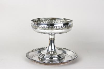 WMF W rttembergische Metallwarenfabrik W M F Silvered Art Nouveau Centerpiece Bowl With WMF Tray Austria ca 1915