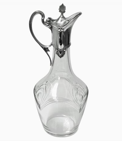  WMF W rttembergische Metallwarenfabrik W M F WMF Art Nouveau cut glass and silverplate Liqueur Set C 1900