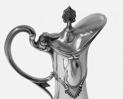  WMF W rttembergische Metallwarenfabrik W M F WMF Art Nouveau cut glass and silverplate Liqueur Set C 1900