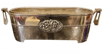  WMF W rttembergische Metallwarenfabrik W M F WMF German Silver Plate Art Nouveau Centerpiece with Original Glass Insert