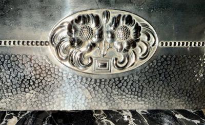  WMF W rttembergische Metallwarenfabrik W M F WMF German Silver Plate Art Nouveau Centerpiece with Original Glass Insert