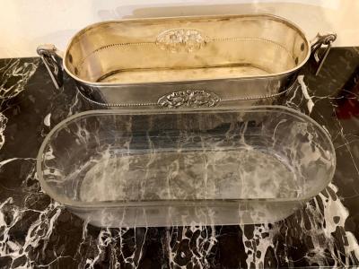  WMF W rttembergische Metallwarenfabrik W M F WMF German Silver Plate Art Nouveau Centerpiece with Original Glass Insert