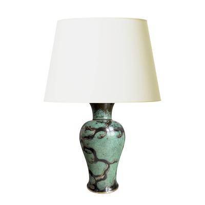  WMF W rttembergische Metallwarenfabrik W M F WMF IKORA Table Lamp with Patinated and Engraved Branch Design
