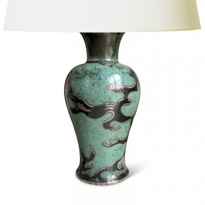  WMF W rttembergische Metallwarenfabrik W M F WMF IKORA Table Lamp with Patinated and Engraved Branch Design