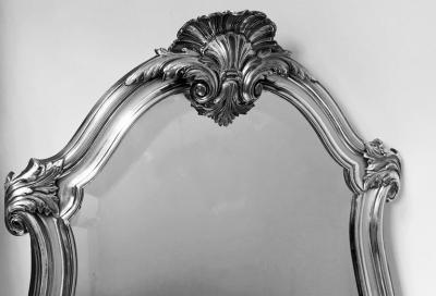  WMF W rttembergische Metallwarenfabrik W M F WMF Large Art Nouveau Silver on Pewter Mirror Germany circa 1900