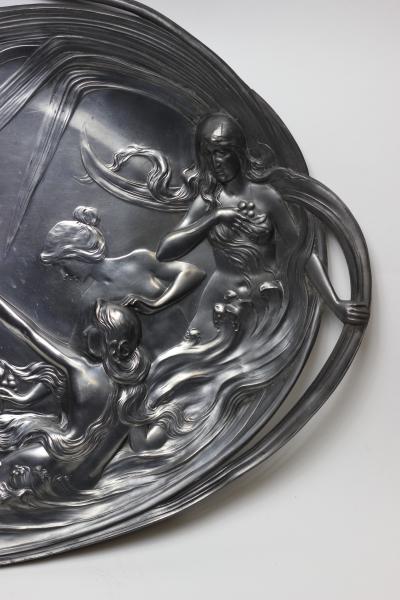  WMF W rttembergische Metallwarenfabrik W M F WMF W rttembregische Metallwarenfabrik Art Nouveau Pewter Serving Tray Germany