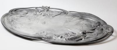  WMF W rttembergische Metallwarenfabrik W M F WMF W rttembregische Metallwarenfabrik Art Nouveau Pewter Serving Tray Germany