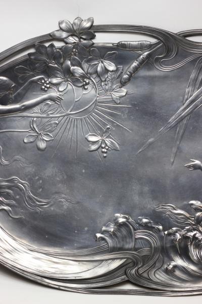  WMF W rttembergische Metallwarenfabrik W M F WMF W rttembregische Metallwarenfabrik Art Nouveau Pewter Serving Tray Germany