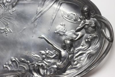  WMF W rttembergische Metallwarenfabrik W M F WMF W rttembregische Metallwarenfabrik Art Nouveau Pewter Serving Tray Germany
