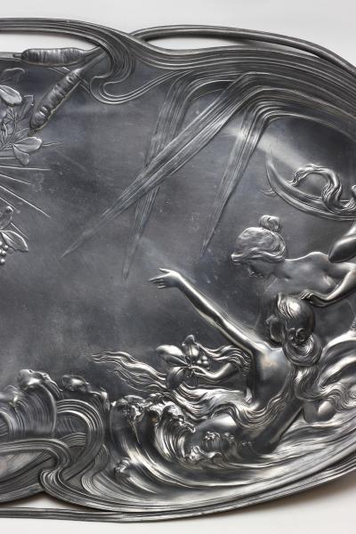  WMF W rttembergische Metallwarenfabrik W M F WMF W rttembregische Metallwarenfabrik Art Nouveau Pewter Serving Tray Germany