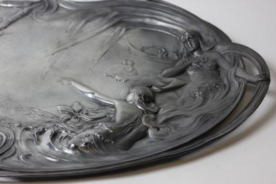  WMF W rttembergische Metallwarenfabrik W M F WMF W rttembregische Metallwarenfabrik Art Nouveau Pewter Serving Tray Germany