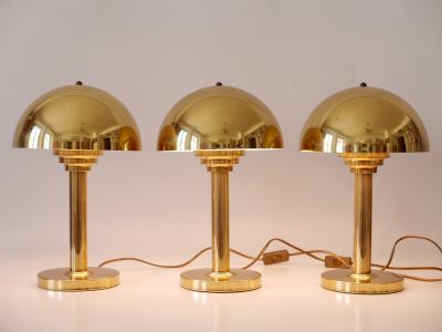  WSB Elegant Mid Century Modern Brass Table Lamps by WSB Germany 1970s