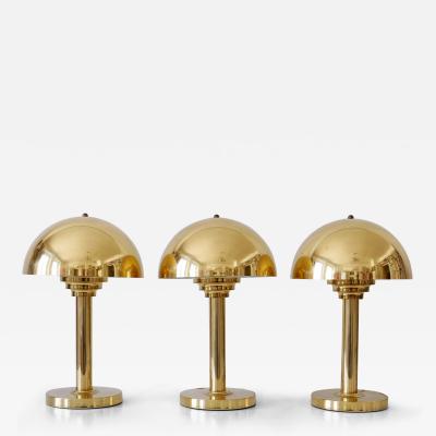  WSB Elegant Mid Century Modern Brass Table Lamps by WSB Germany 1970s
