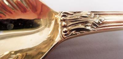  Wakely Wheeler Antique English Victorian Stag Hunt Silver Gilt Berry Spoons 1886