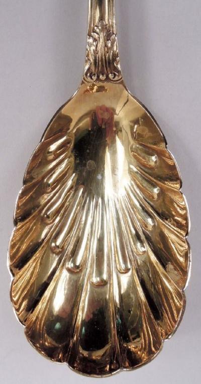  Wakely Wheeler Antique English Victorian Stag Hunt Silver Gilt Berry Spoons 1886