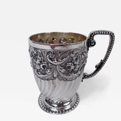  Wakely Wheeler English Victorian Classical Sterling Silver Baby Cup 1893