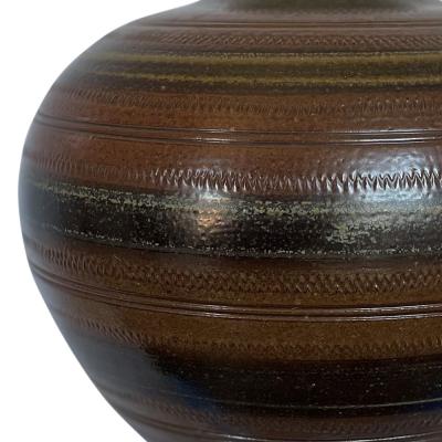  Wall kra AB Large Vase with Carved Ornaments by Arthur Andersson