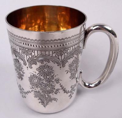  Walter John Barnard Barnard English Victorian Classical Sterling Silver Baby Cup 1890