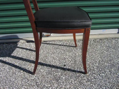  Walter Wabash Set of 4 Mid Century Modern Cathedral Style Walnut Dining Chairs