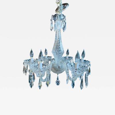  Waterford Stamped Waterford Six Light Art Deco Style Crystal Chandelier