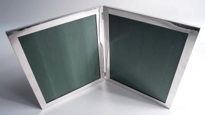  Web Silver Co American Modern Sterling Silver Double Diptych Picture Frame