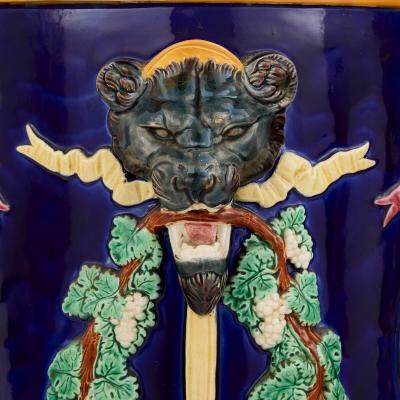  Wedgwood Pair of antique English majolica pedestals by Wedgwood