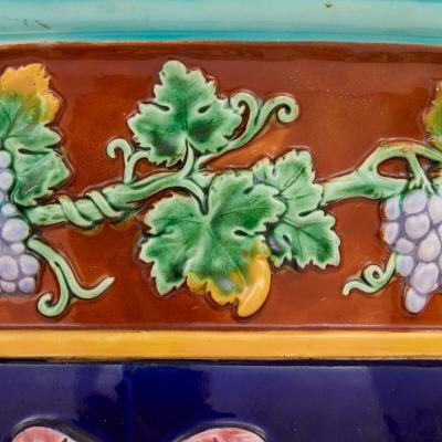  Wedgwood Pair of antique English majolica pedestals by Wedgwood