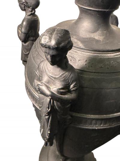  Wedgwood RARE PAIR OF ANTIQUE WEDGWOOD BASALT URNS