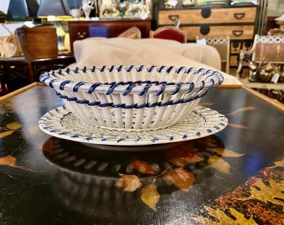  Wedgwood Wedgwood Creamware Chestnut Basket and Stand