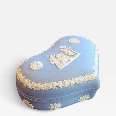  Wedgwood Wedgwood Jasperware Pale Blue Lidded Heart Trinket Box