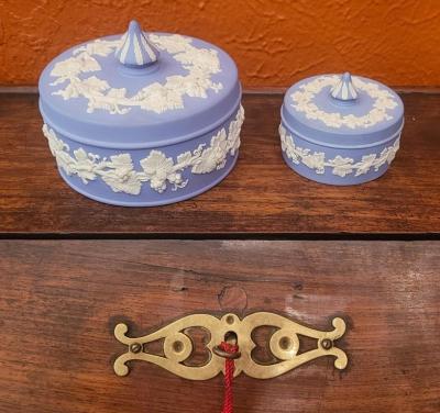 Wedgwood Wedgwood Jasperware Pale Blue Small Circular Lidded Vanity Box