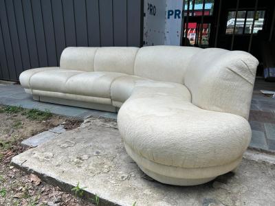  Weiman Fantastic Curved 3pc Weiman Modernist Cloud Form Sectional Sofa Mid Century