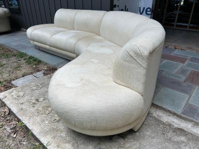  Weiman Fantastic Curved 3pc Weiman Modernist Cloud Form Sectional Sofa Mid Century