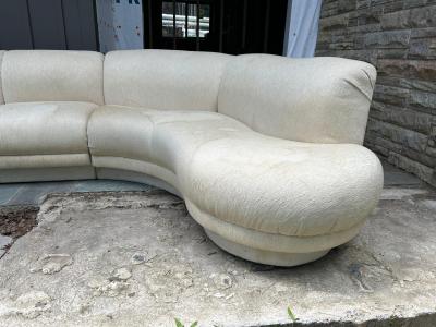  Weiman Fantastic Curved 3pc Weiman Modernist Cloud Form Sectional Sofa Mid Century