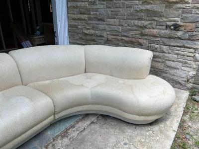  Weiman Fantastic Curved 3pc Weiman Modernist Cloud Form Sectional Sofa Mid Century