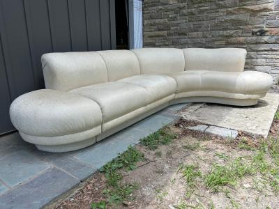  Weiman Fantastic Curved 3pc Weiman Modernist Cloud Form Sectional Sofa Mid Century